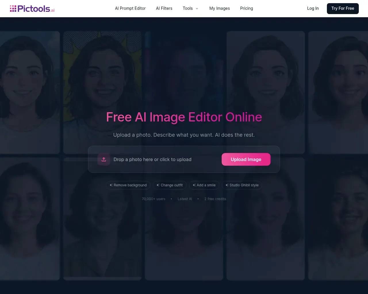 PicTools.AI homepage screenshot