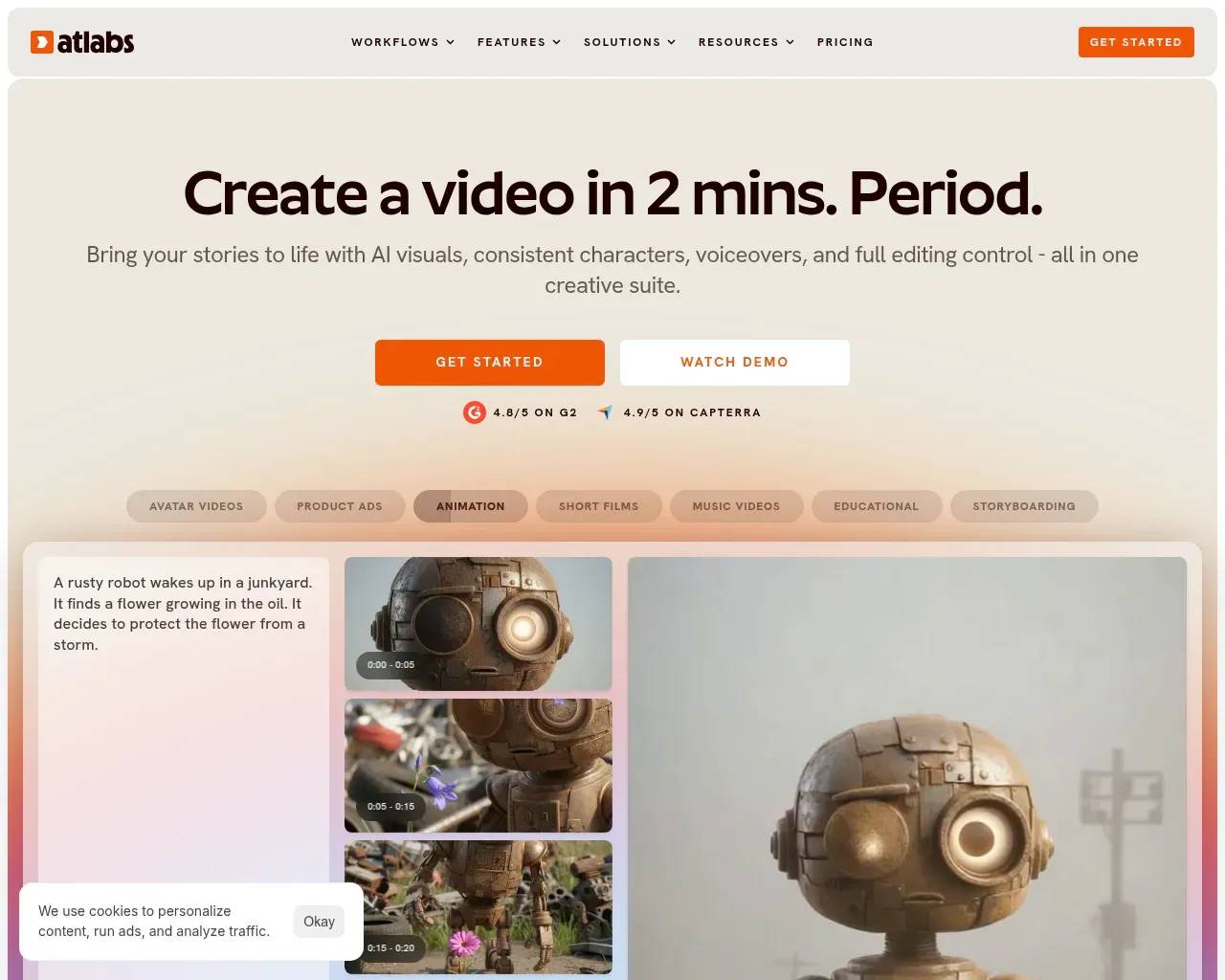 Atlabs AI homepage screenshot