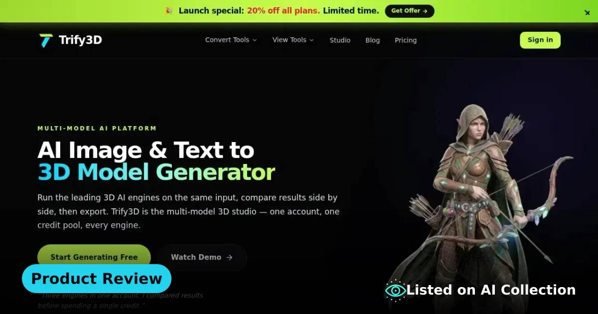 Trify3D — AI image to 3D model generator thumbnail