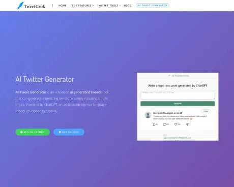 AI Twitter Generator - ChatGPT Engine screenshot