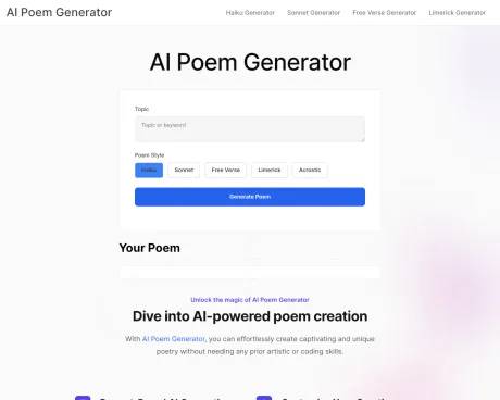 AIPoemGenerator screenshot