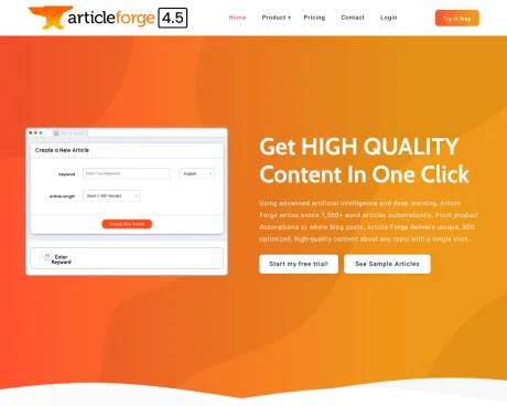 ArticleForge screenshot