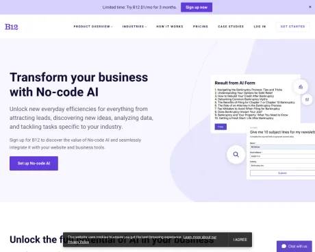 B12 No-Code AI screenshot