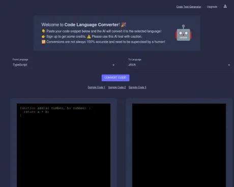 Code Language Converter screenshot