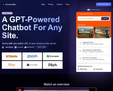 Commandbar HelpHub screenshot
