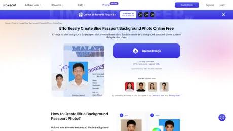 Create Blue Background Passport Photo with Pokecut screenshot