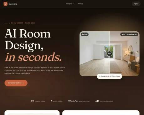 Deroom AI screenshot