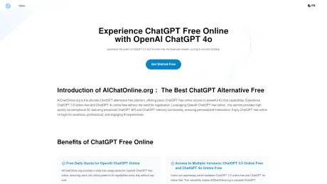 Experience ChatGPT Free Online with OpenAI ChatGPT 4o screenshot