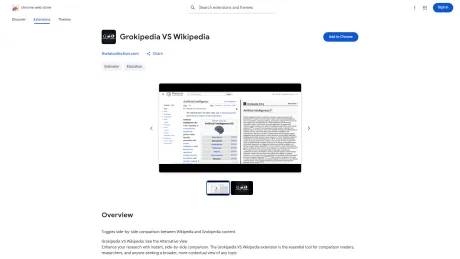 Grokipedia VS Wikipedia screenshot