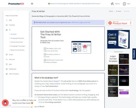 H-supertools AI Writer screenshot