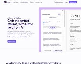 Huntr AI Resume Builder screenshot