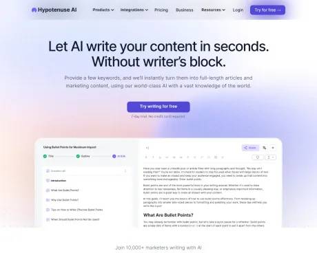 Hypotenuse AI screenshot