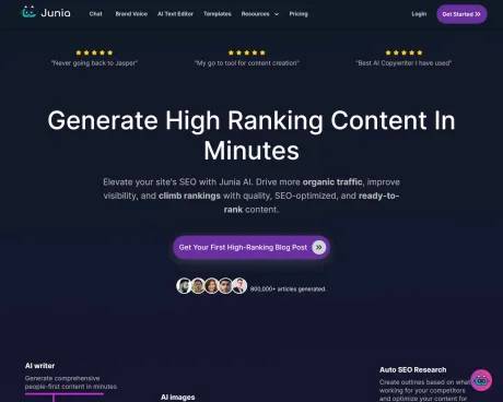 Junia AI screenshot
