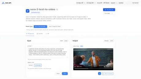 Kie.ai: Affordable and Stable Unofficial Sora 2 API screenshot