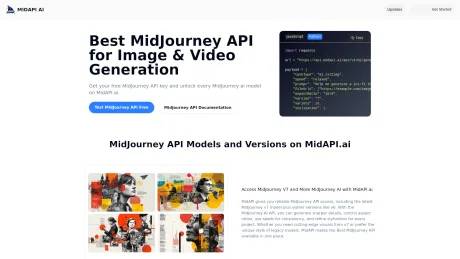 MidAPI.ai – Unofficial MidJourney API screenshot
