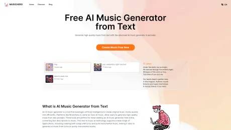 MusicHero.ai: Free AI Music Generator from Text Online screenshot