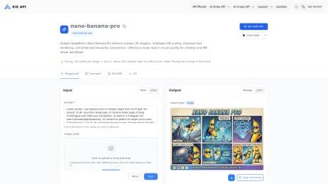 Nano Banana Pro API on Kie.ai screenshot