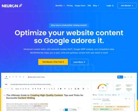 Neuron Writer screenshot