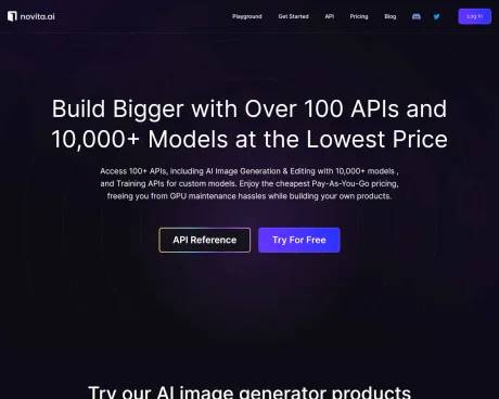 novita AI screenshot