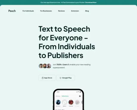 Peech - Text to Speech Reader screenshot