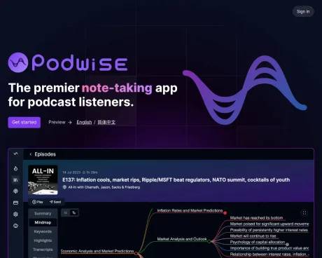 Podwise screenshot