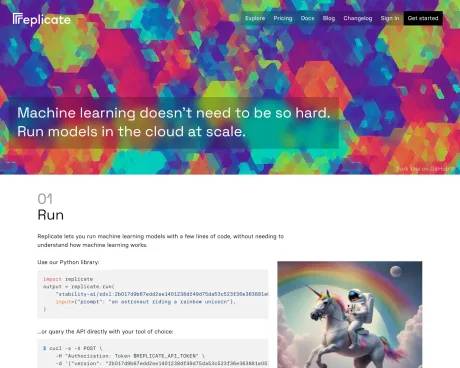 Replicate screenshot