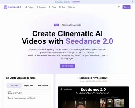 seedance2 video maker screenshot