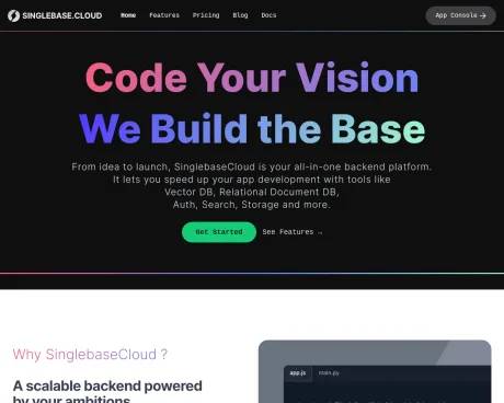 SinglebaseCloud screenshot