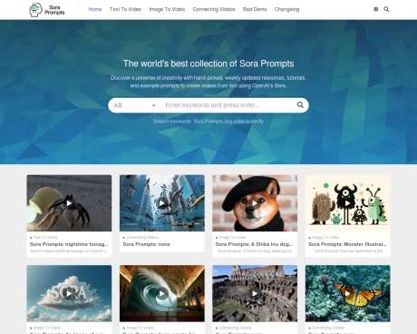 Sora Prompts Today screenshot