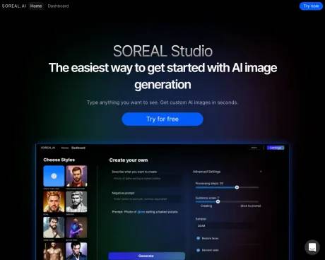 Soreal AI Studio screenshot