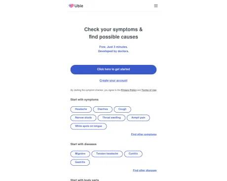 Ubie AI Symptom Checker screenshot