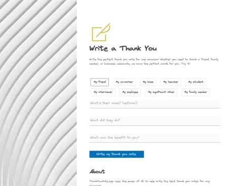 Write A Thank You screenshot