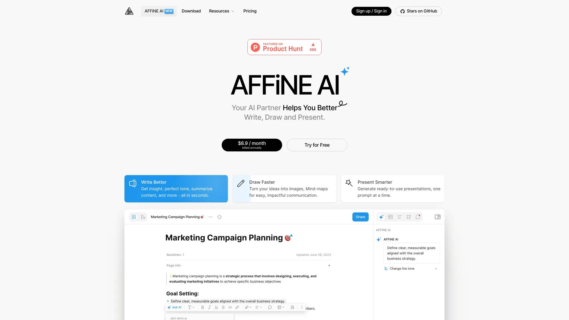 AFFiNE screenshot