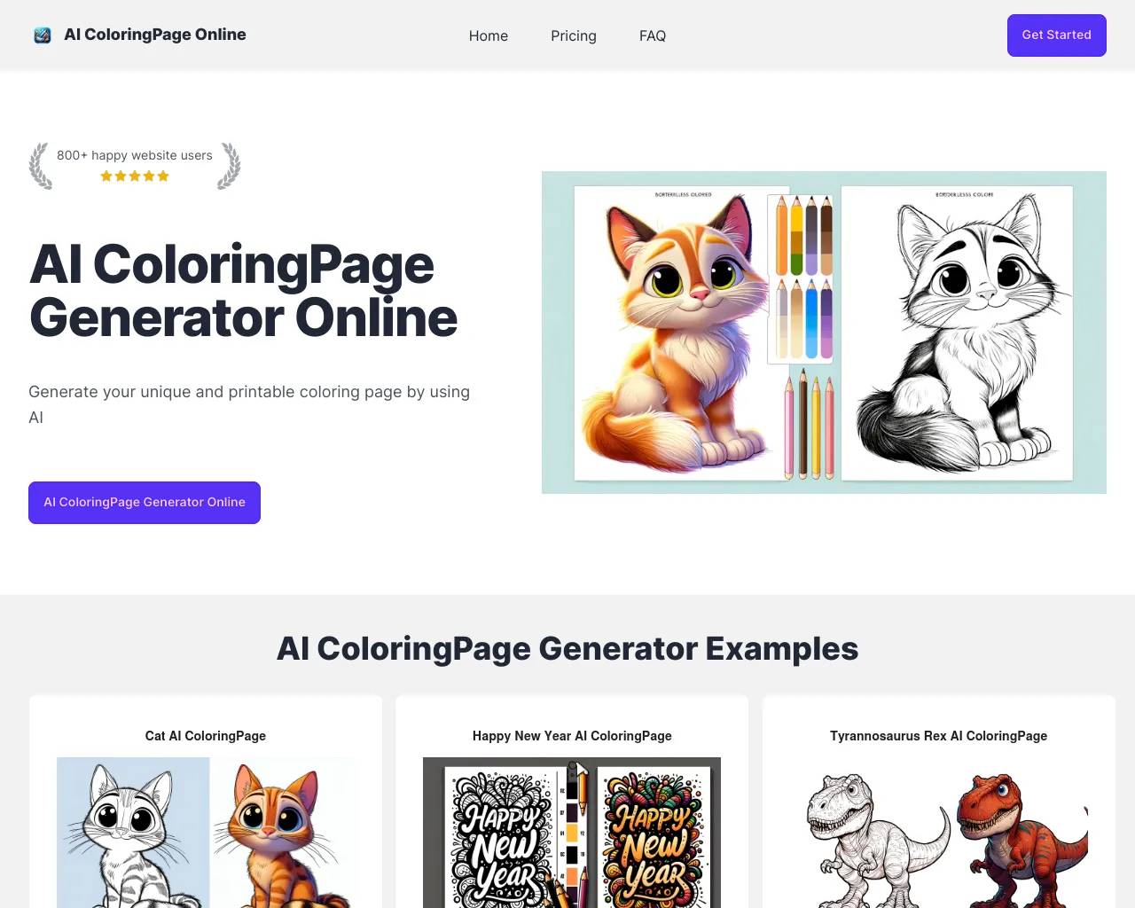 AI ColoringPage Generator - Страница-раскраска AI онлайн! Бесплатный  генератор раскрасок AI, он генерирует раскраску из подсказок с помощью  искусственного интеллекта. - Информация, информация о ценах и альтернативах