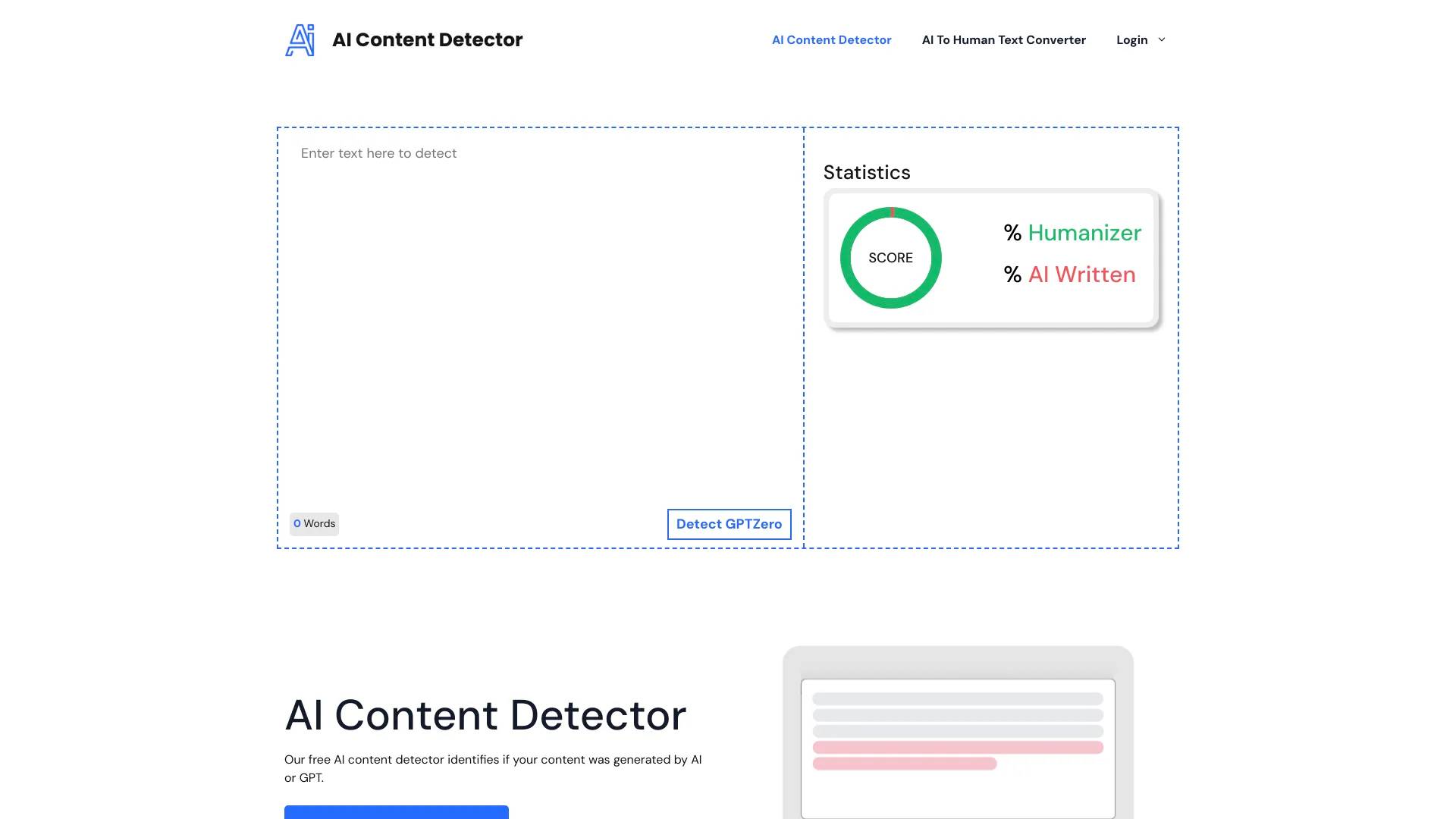 AI Content Detector screenshot