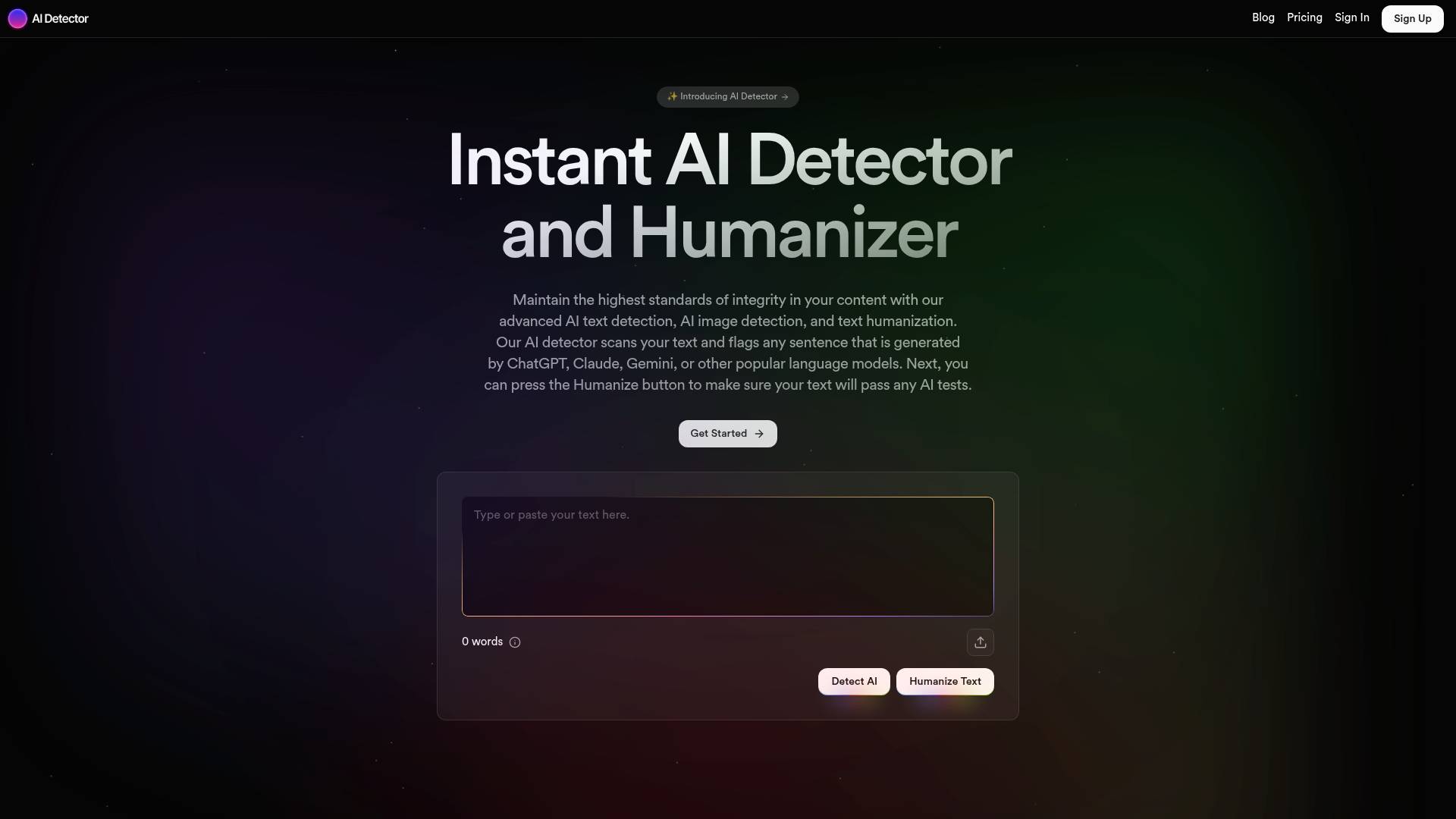 AI Detector Tool screenshot