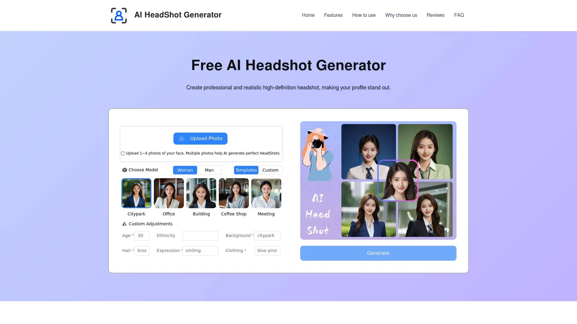 AI Headshot Generator Online Free screenshot
