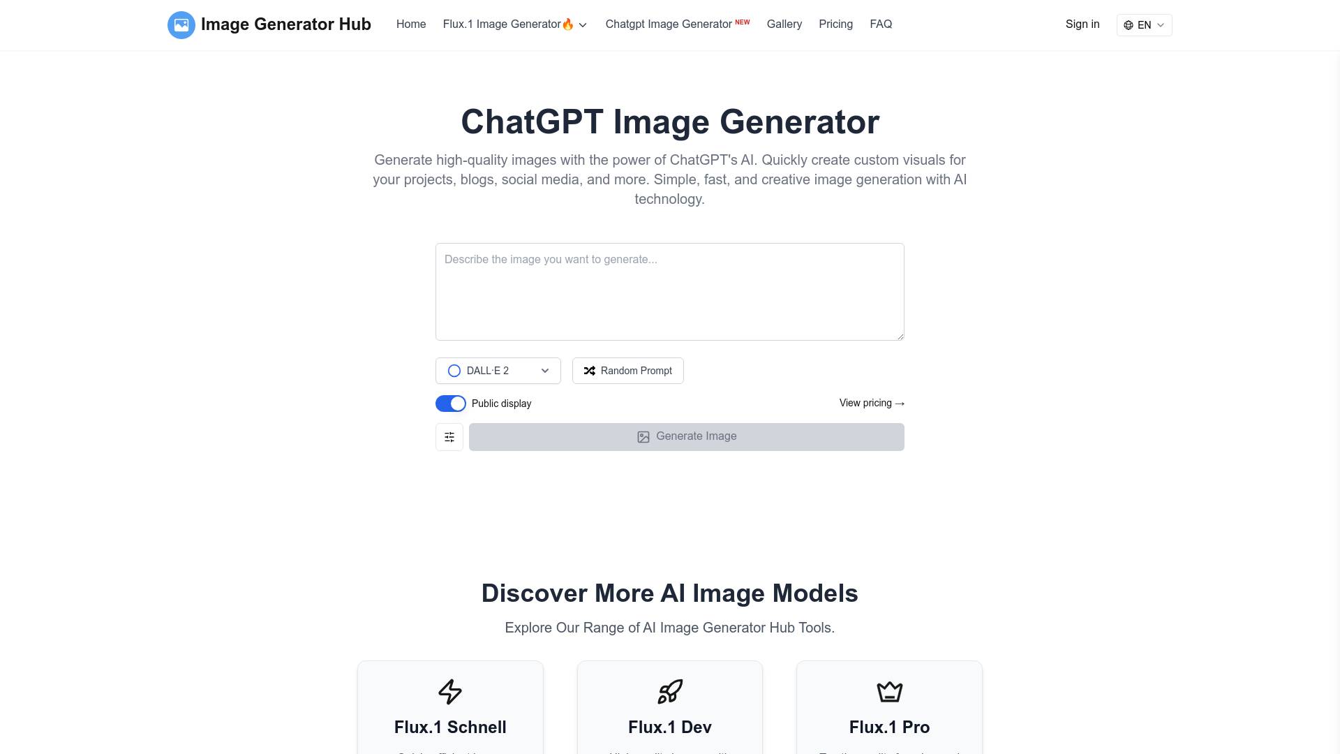 AI Image Generator Hub screenshot