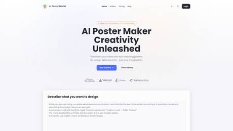AI Poster Maker Website screenshot