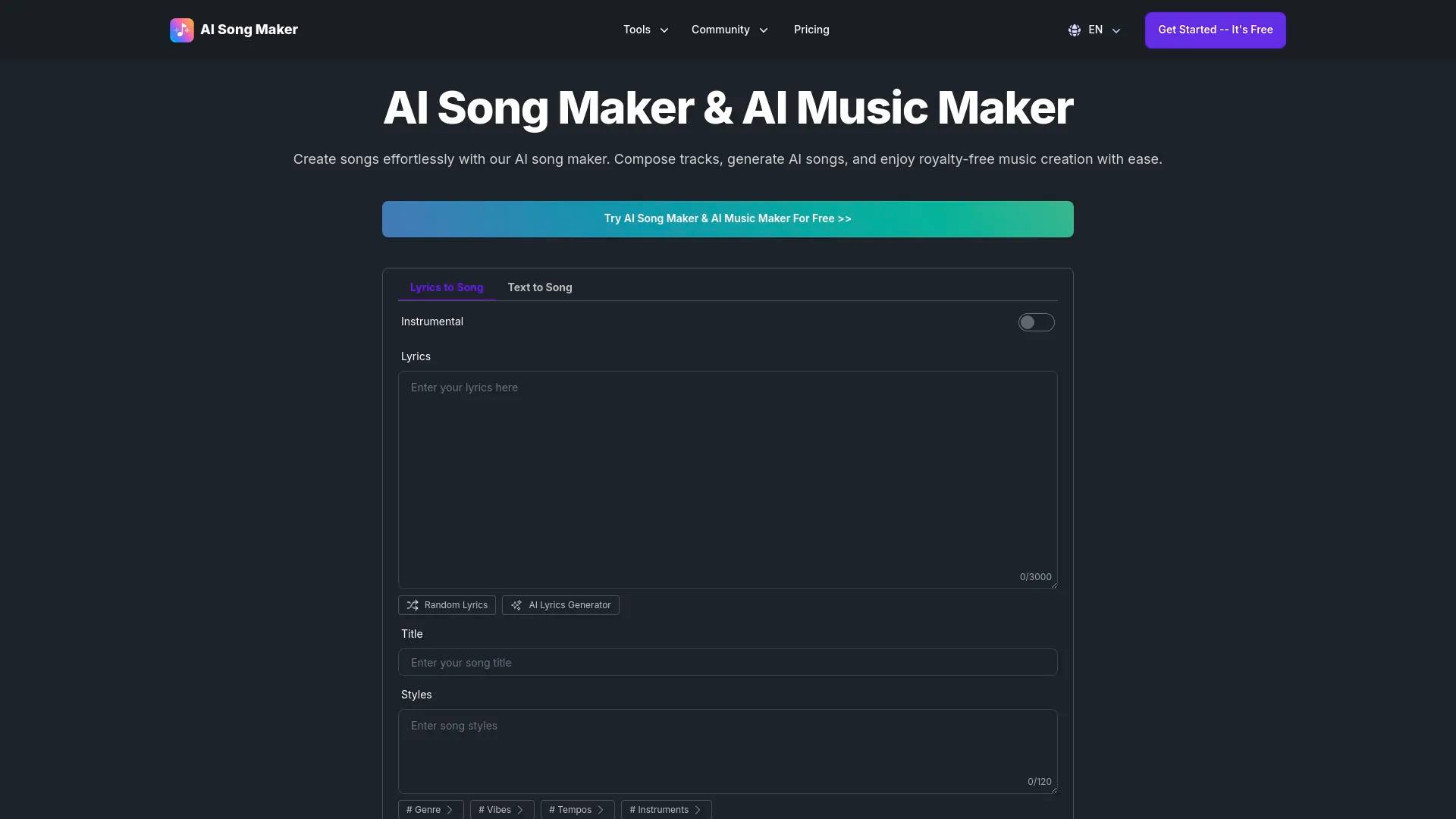 AI Song Maker screenshot