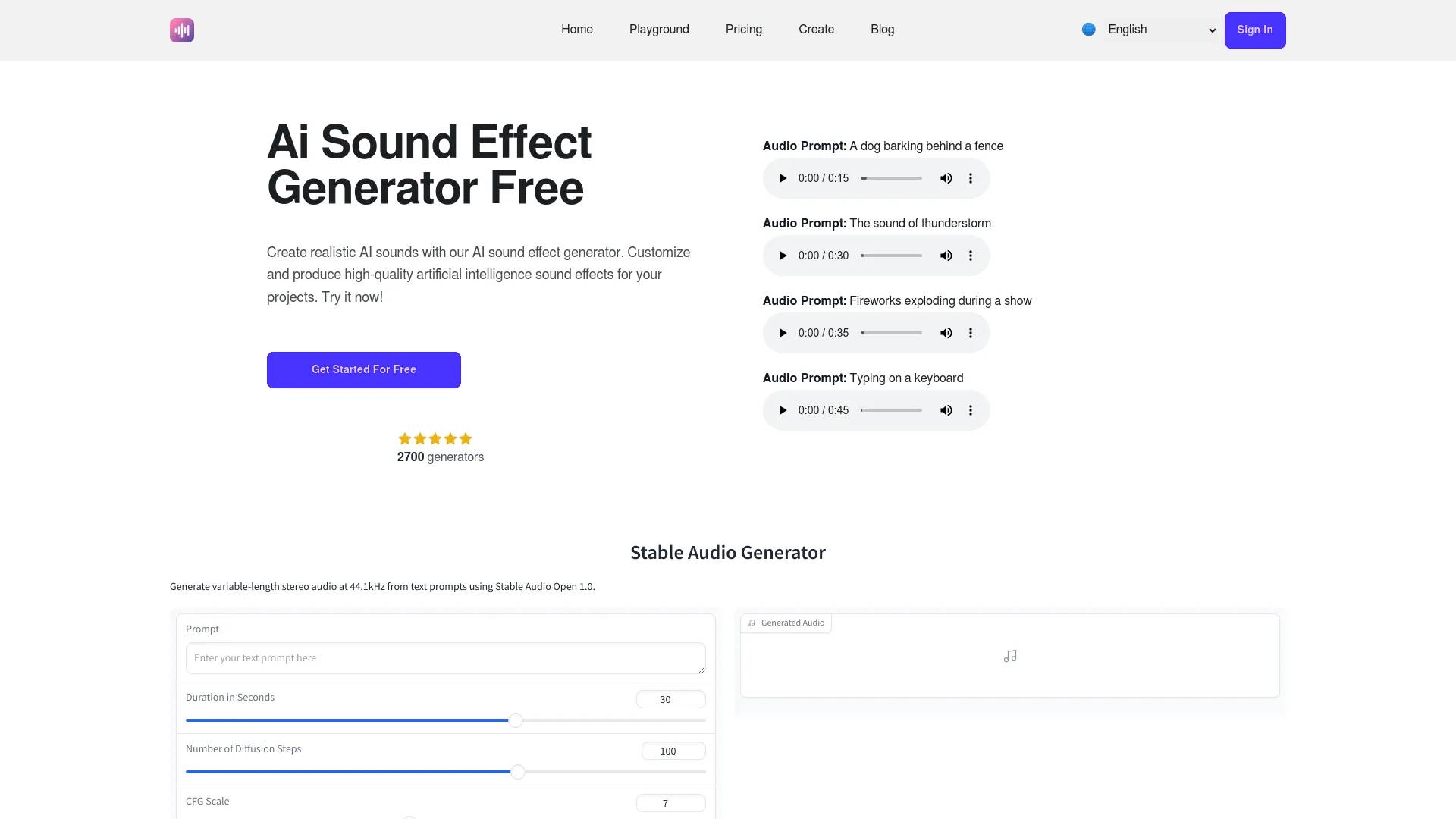 AI Sound Effect Generator screenshot