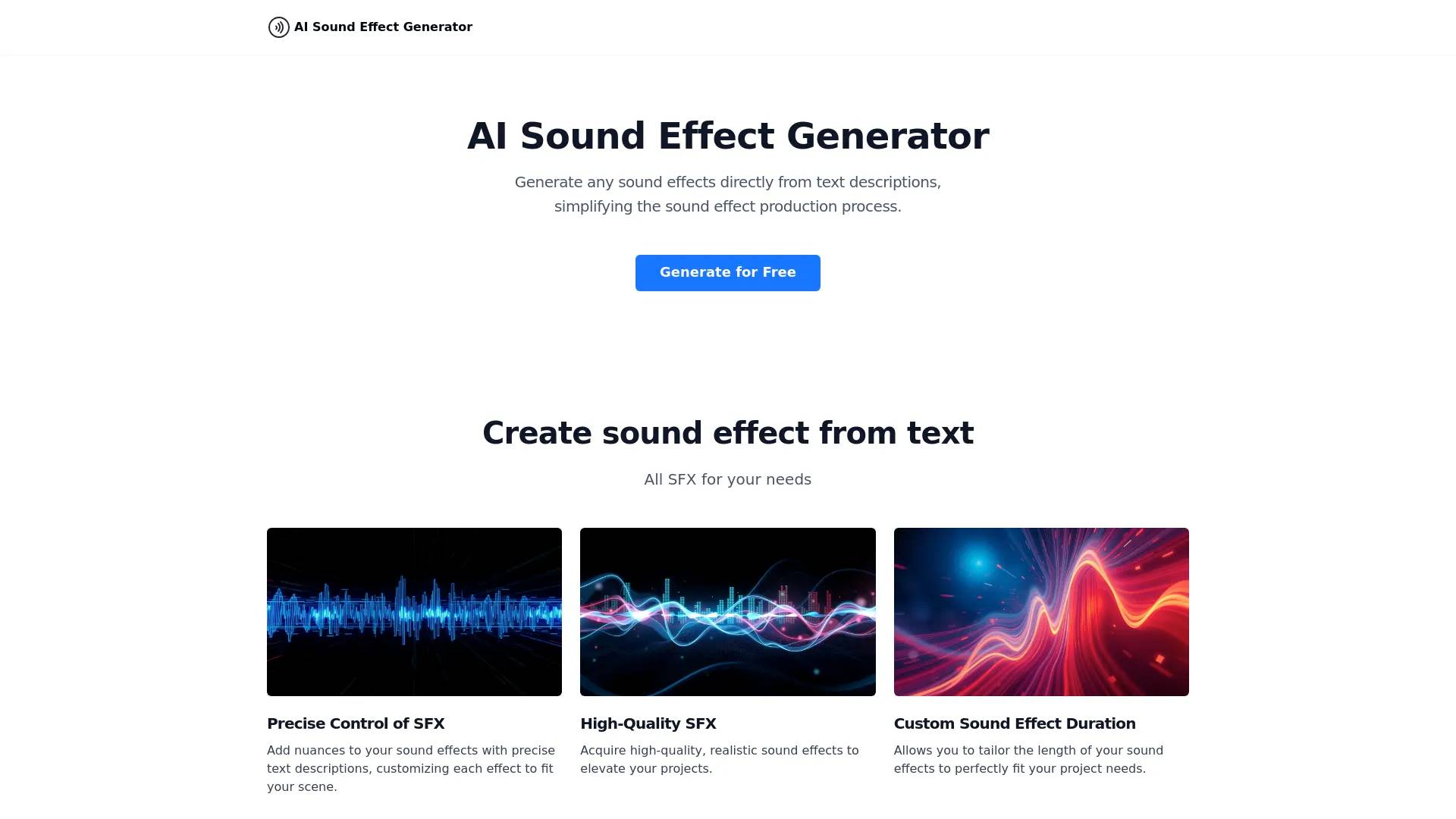 AI Sound Effects Generator screenshot