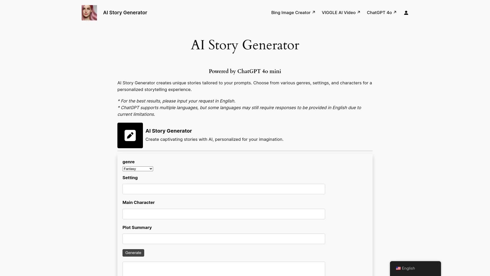 AI Story Generator Free