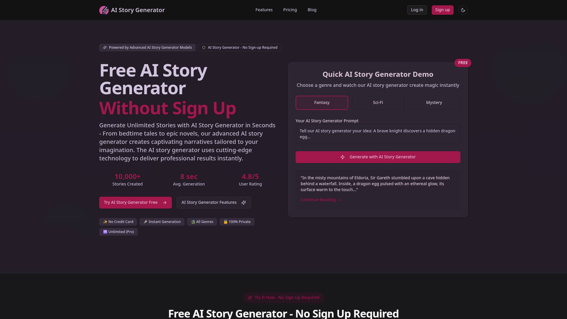 ai-story-generator.org screenshot