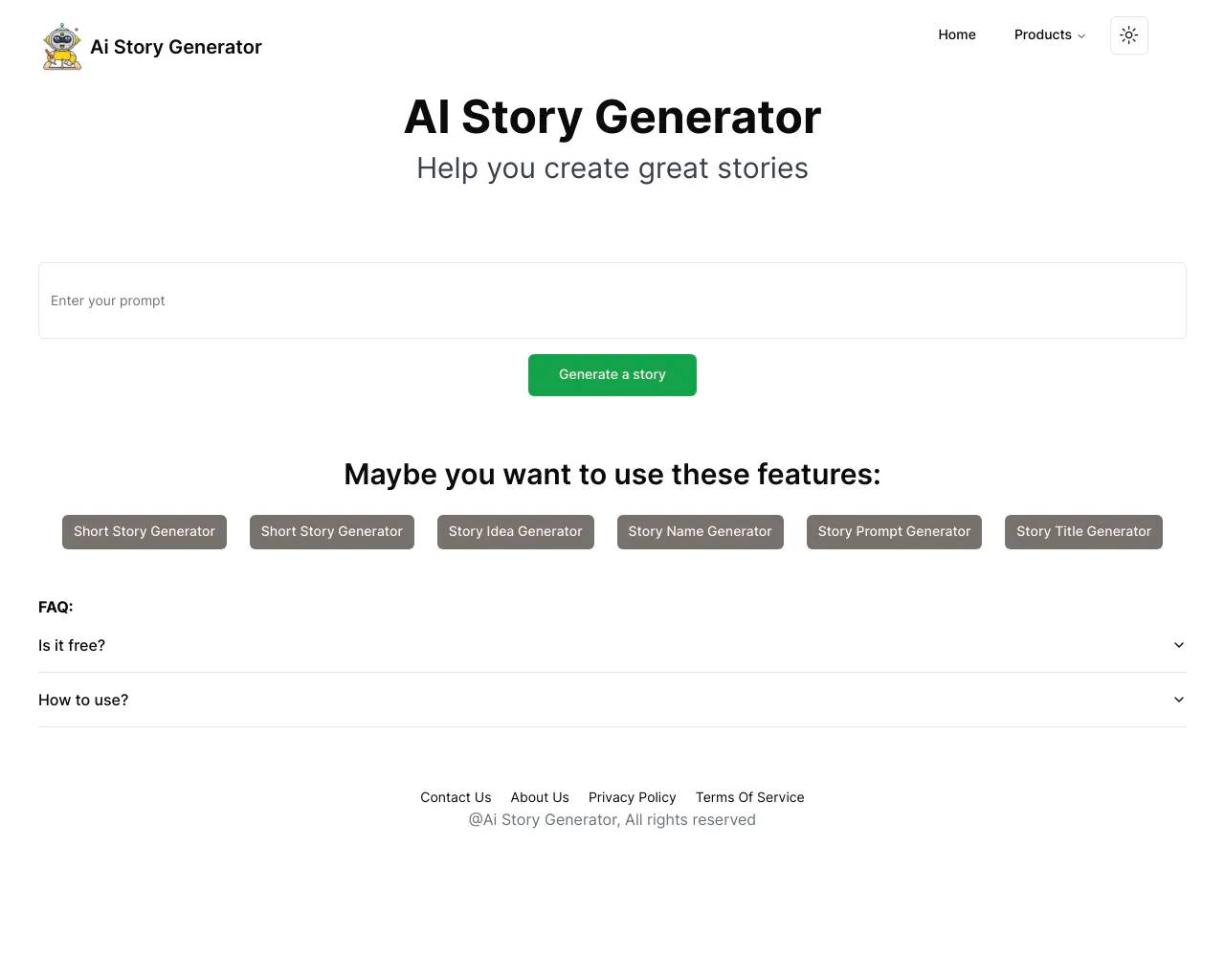 AI-story-Generator site