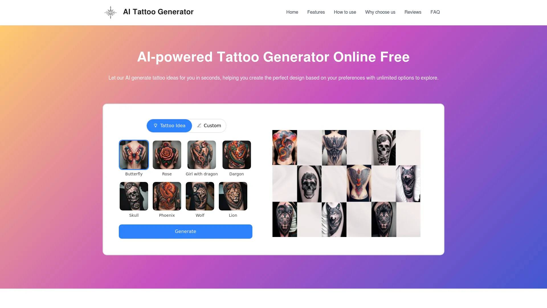 AI Tattoo Generator screenshot