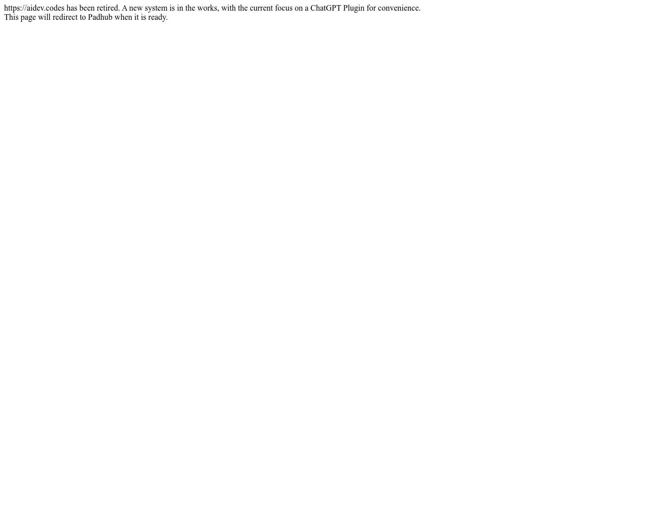 aidev codes screenshot