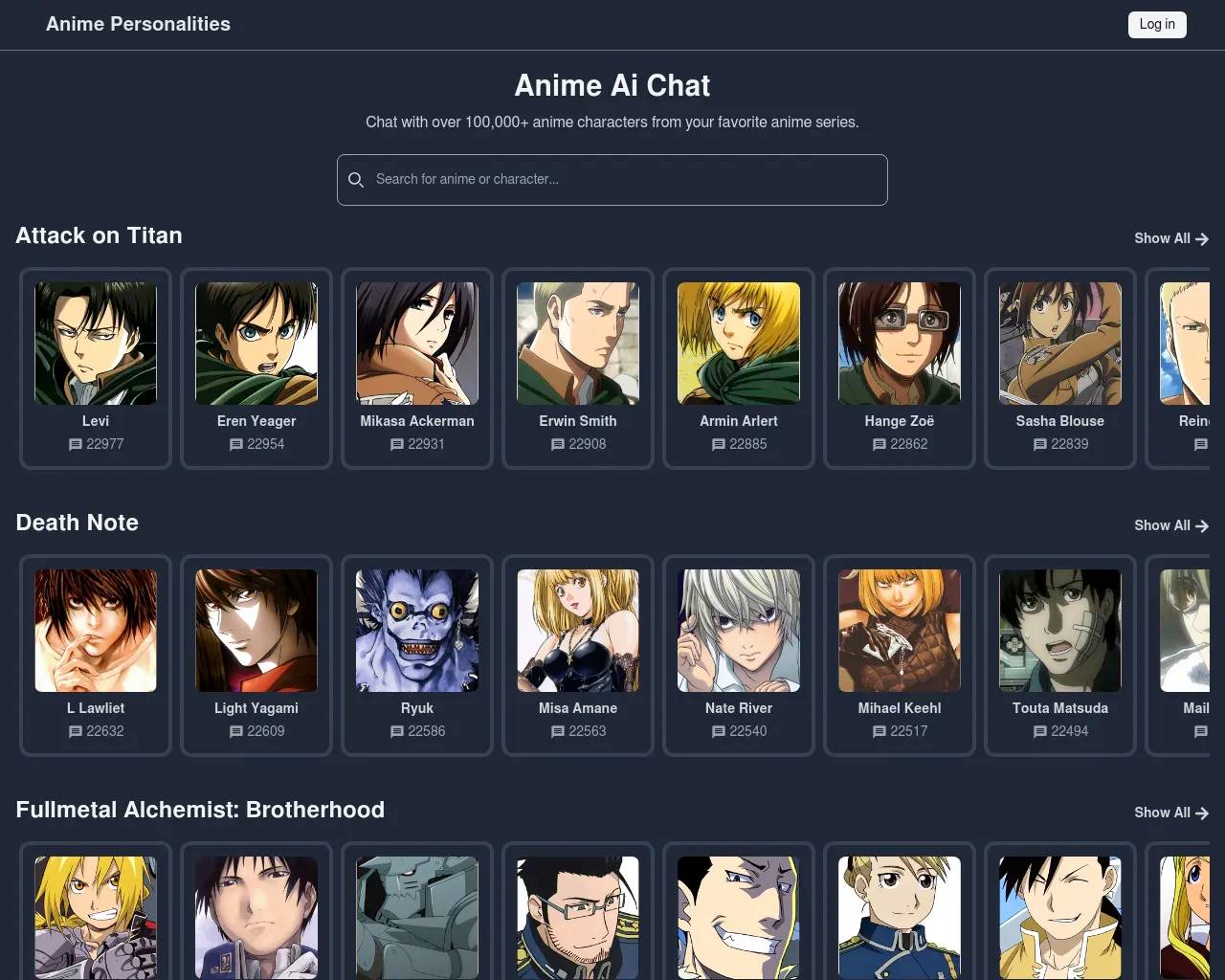 Anime Personalities screenshot
