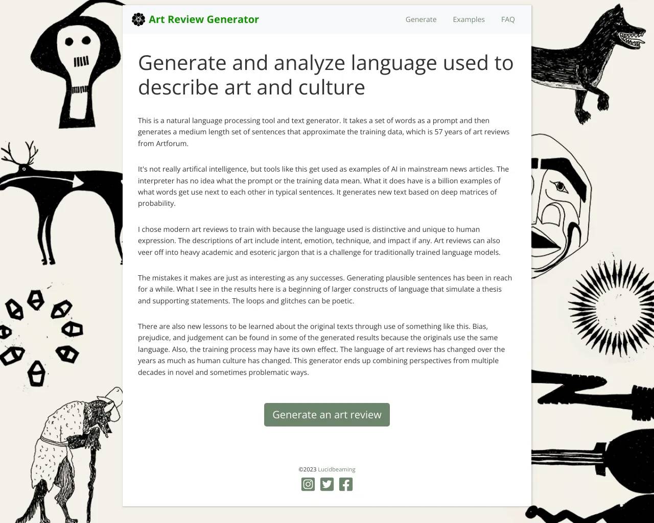 Artreviewgenerator screenshot