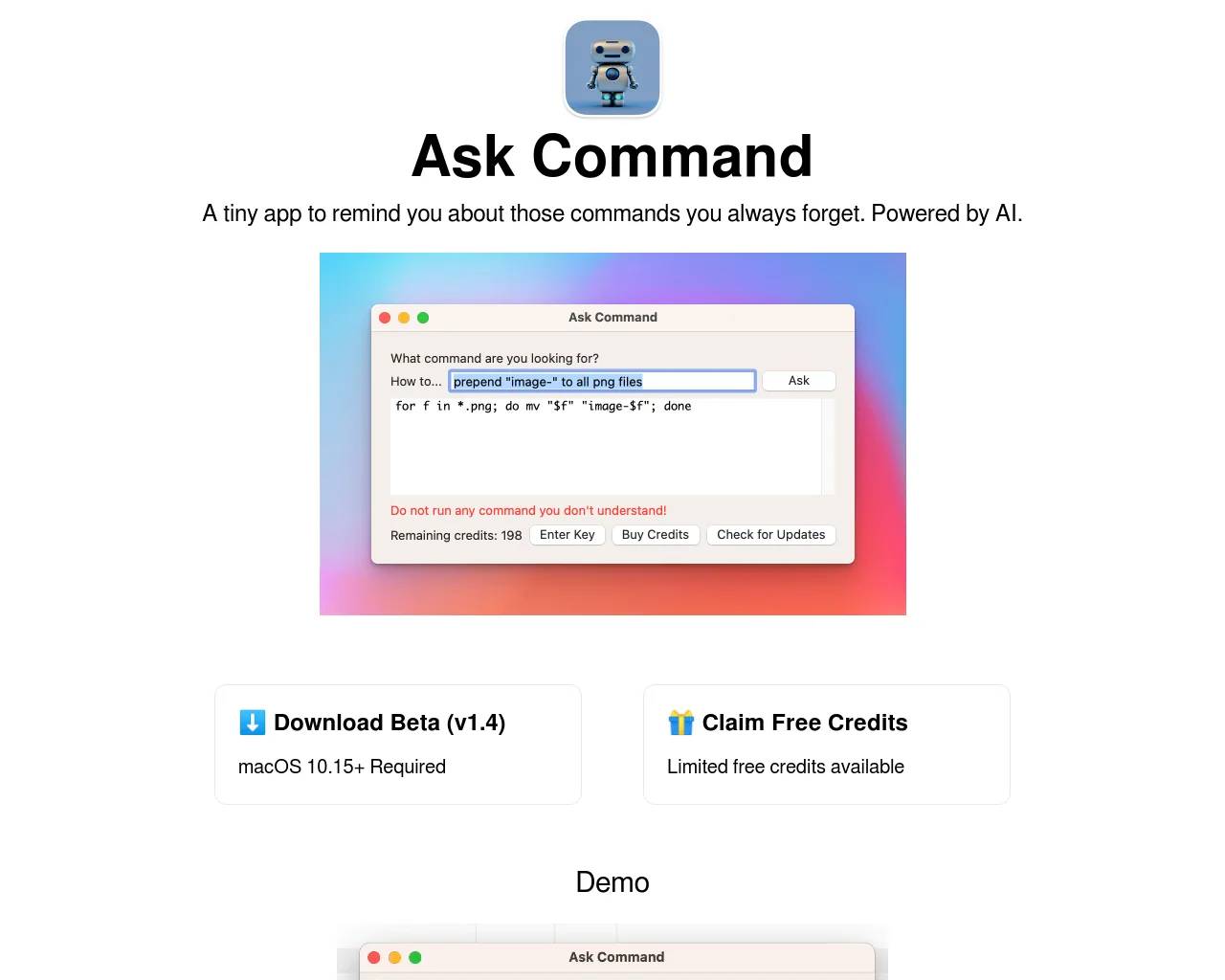 Ask Command screenshot